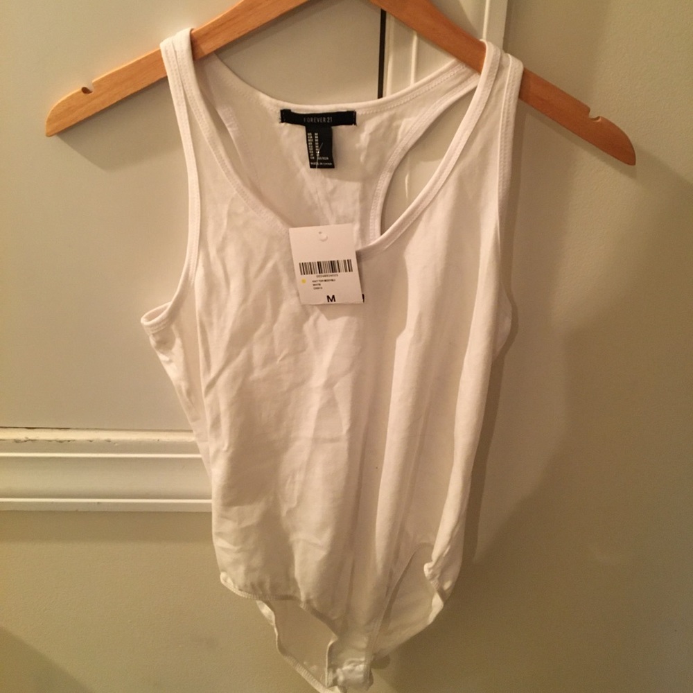 BNWT white racerback bodysuit